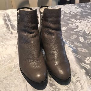 3.1 Philip Lim Alexa Gray suede and leather bootie fur lined